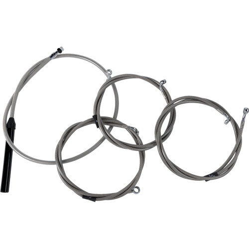 Handlebar Cable/Brake Line Kit - Complete - Stock Handlebars - Stainless La-8059Kt2-08