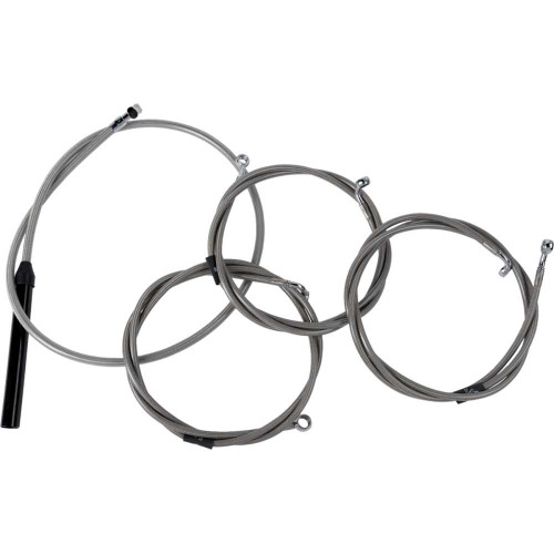 LA CHOPPERS LA8059KT208 Handlebar Cable/Brake Line Kit - Complete - Stock Handlebars - Stainless La-8059Kt2-08