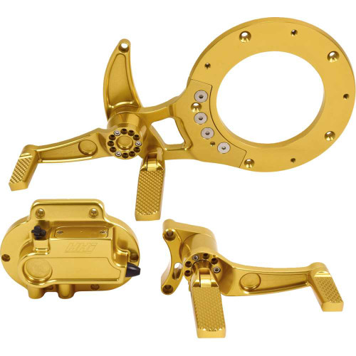 HAWG HALTERS MCKFH21GSFK Hawg Halters Mid Control Conversion Kit - Gold - Knurled Pegs - Flh/Flt Mck-Fh21Gs-Fk