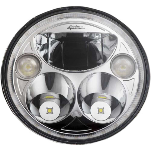 CUSTOM DYNAMICS CDTB7IFC Custom Dynamics 7" Trubeam Headlamp - Chrome - Chieftain Cdtb-7-If-C