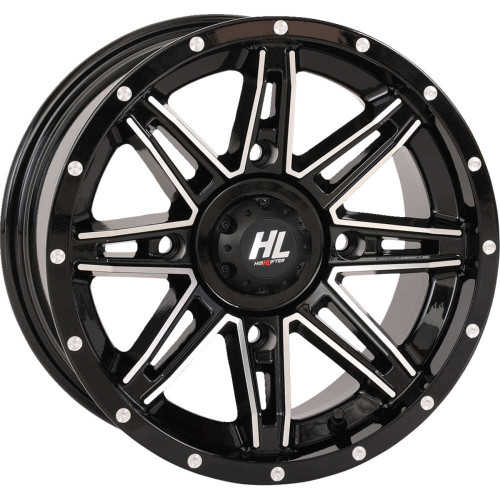 HIGH LIFTER 14HL221137 High Lifter Wheel - Hl22 - Front/Rear - Gloss Black W/Machined - 14X7 - 4/137 - 4+3 (+10 Mm) 14Hl22-1137