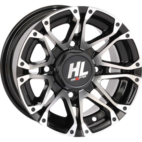 HIGH LIFTER 12HL031156 High Lifter Wheel - Hl3 - Front/Rear - Gloss Black W/Machined - 12X7 - 4/156 - 4+3 (+5 Mm) 12Hl03-1156
