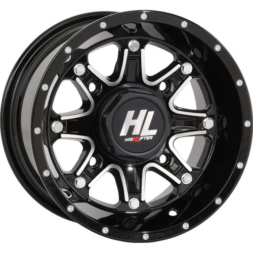 HIGH LIFTER 12HL041111 High Lifter Wheel - Hl4 - Rear - Gloss Black W/Machined - 12X7 - 4/110 - 2+5 (-47 Mm) 12Hl04-1111