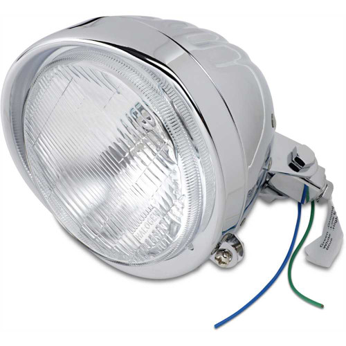 DRAG SPECIALTIES DS-280000 Drag Specialties Headlight With Visor 5-3/4" - Grooved