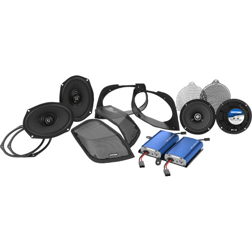 Hogtunes Cut In Lid Kit With Speakers/Amplifier Retro 450.4 Kit