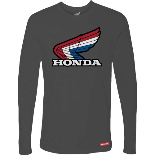 HONDA APPAREL NP21SM3023L Honda Apparel Honda Wing Long-Sleeve T-Shirt - Charcoal - Large Np21S-M3023-L
