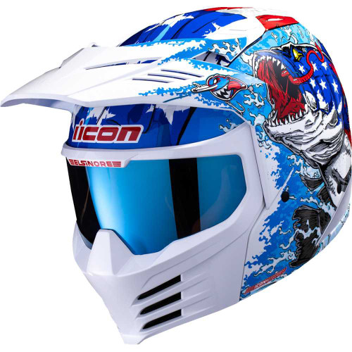 ICON 0104-3284 Icon Elsinore Helmet - American Basstard - Blue - 3Xl