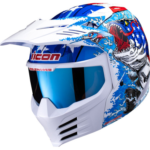 Icon Elsinore Helmet - American Basstard - Blue - Large