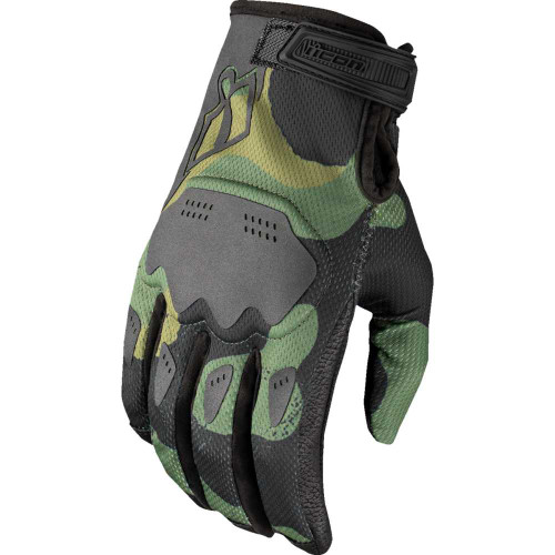 ICON 3301-4825 Icon Hooligan Magnacross Gloves - Camo Green - 2Xl
