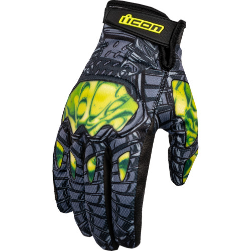 Icon Hooligan Outbreak Gloves - Green - Small