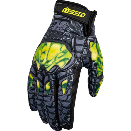 ICON 3301-4653 Icon Hooligan Outbreak Gloves - Green - Small