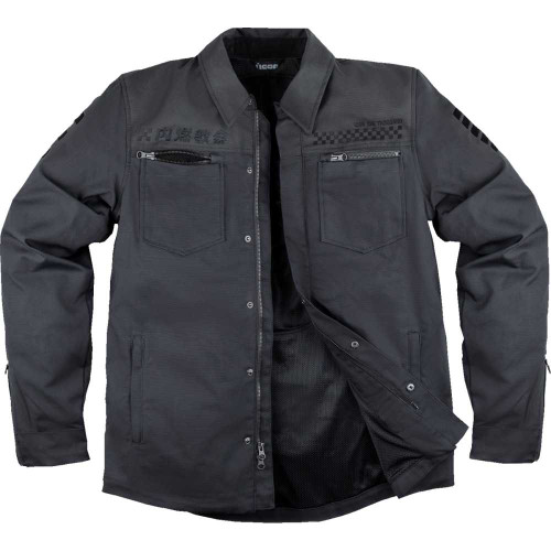 ICON 2820-6562 Icon Upstate Canvas National Jacket - Black - Large