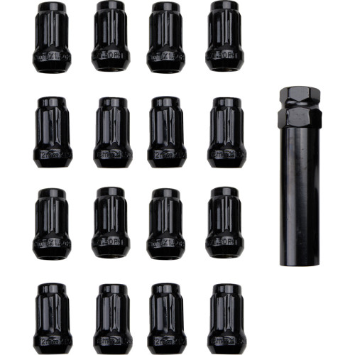 Itp Lug Nut - 60 Tapered - Black - 12 Mm X 1.5" - Splined With Key Blug20Bx
