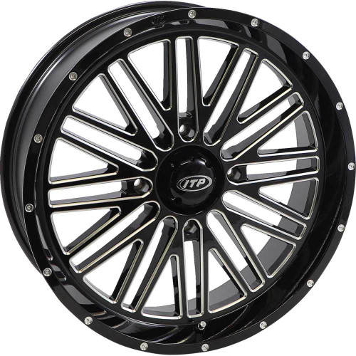 ITP 2422787731B Itp Wheel - Momentum - Front/Rear - Black/Milled - 24X6.5 - 4/156 - 4+2.5 (+10 Mm) 2422787731B