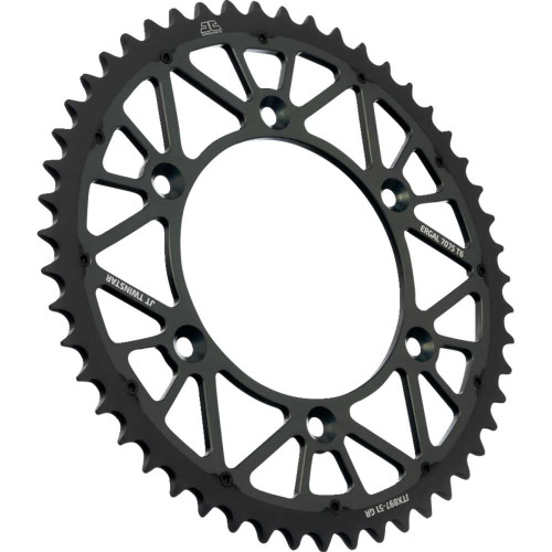 JT SPROCKETS JTX89751GR Jt Sprockets Steel Rear Sprocket - Graphite - 51 Tooth Jtx897.51Gr