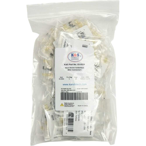 K&S TECHNOLOGIES 030024 K&S Technologies Wire Connector - 20Pk - Awg 12-10 03-0024