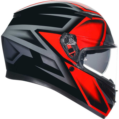AGV 2118381004009L K3 Helmet - Compound - Black/Red - Large 2118381004009L