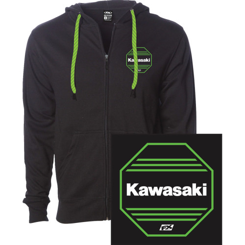 Kawasaki Octagon Zip-Up Hoodie - Black - Xl 28-88156
