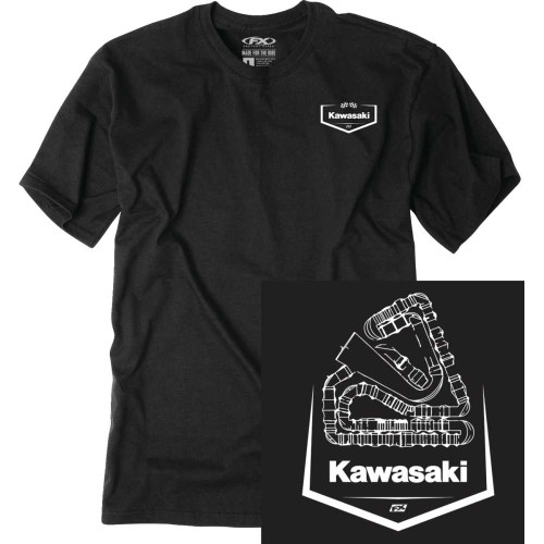 FACTORY EFFEX 2887104 Kawasaki Track T-Shirt - Black - Large 28-87104