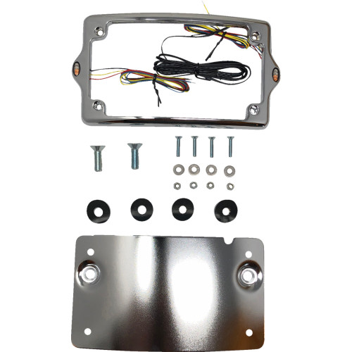 Kodlin Usa License Plate Kit - Amber/Red/White - Chrome Kus20301
