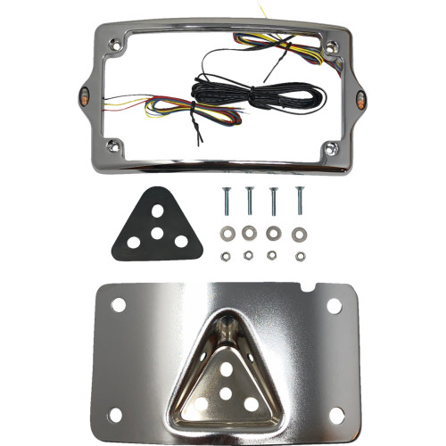 Kodlin Usa License Plate Kit - Amber/Red/White - Chrome Kus20351