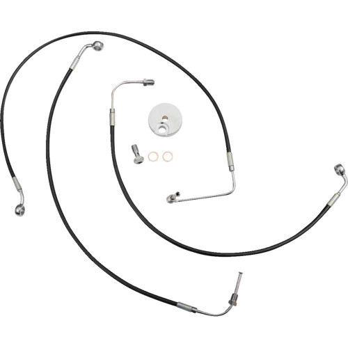 LA CHOPPERS LA8154B13B La Choppers Brake Line - 12" - 14" Ape Hanger Handlebars - Black La-8154B13B