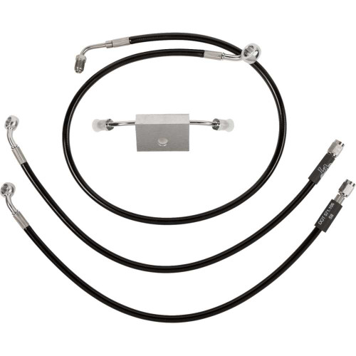 LA CHOPPERS LA8154B16B La Choppers Brake Line - 15" - 17" Ape Hanger Handlebars - Black La-8154B16B