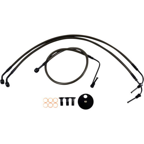La Choppers Brake Lines - 15" - 17" Ape Hanger Handlebars - Midnight La-8154B16M
