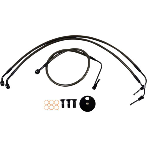 LA CHOPPERS LA8154B16M La Choppers Brake Lines - 15" - 17" Ape Hanger Handlebars - Midnight La-8154B16M