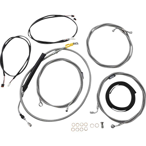 LA CHOPPERS LA8058KT316 La Choppers Cable Kit - 15" - 17" Handlebars - Abs - Stainless La-8058Kt3-16