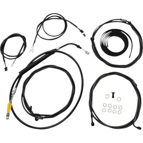 LA CHOPPERS LA8058KT319B La Choppers Cable Kit - 18" - 20" Handlebars - Abs - Black La-8058Kt3-19B