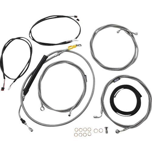 LA CHOPPERS LA8058KT308 La Choppers Cable Kit - Stock Handlebars - Abs - Stainless La-8058Kt3-08