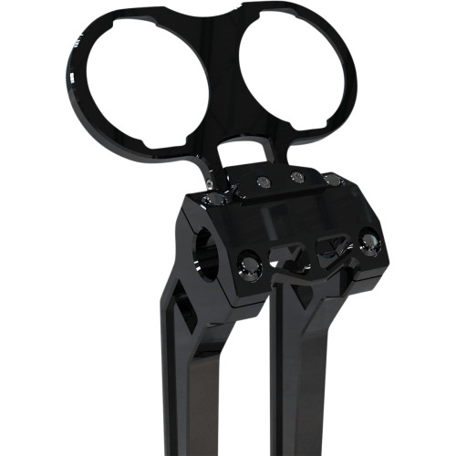 La Choppers Gauge Mount - Dual - Black - Dyna/Sportster La-7397-02B