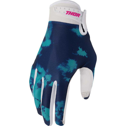 THOR 3330-8326 Launchmode Bleach Gloves - White/Aqua - Small