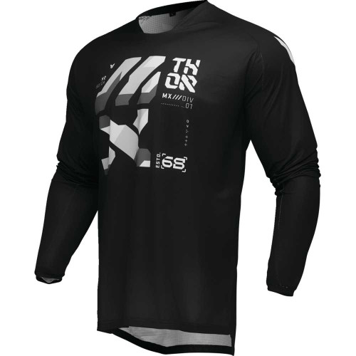 THOR 2910-8220 Launchmode Brave Jersey - Black/Gray - Medium