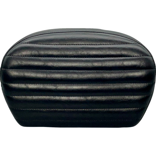 Le Pera Sissy Bar Pad - Large - Pleated - Shiny Black L-Sbp01Pt-Sh