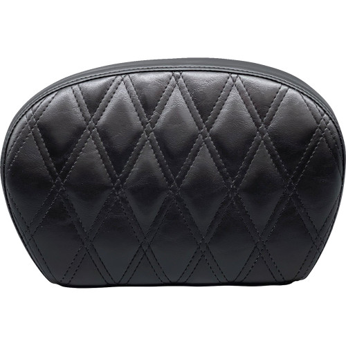 Le Pera Sissy Bar Pad - Large - Vinyl - Double Diamond - Shiny Black L-Sbp01Dd-Sh