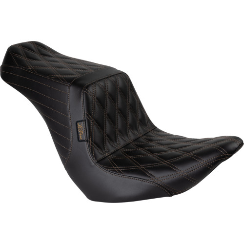 Le Pera Tailwhip Up Front Seat - Double Diamond W/ Chestnut Thread - Black - Flsb/Fxlr '18-'24 Lyru-580Dd-Chet