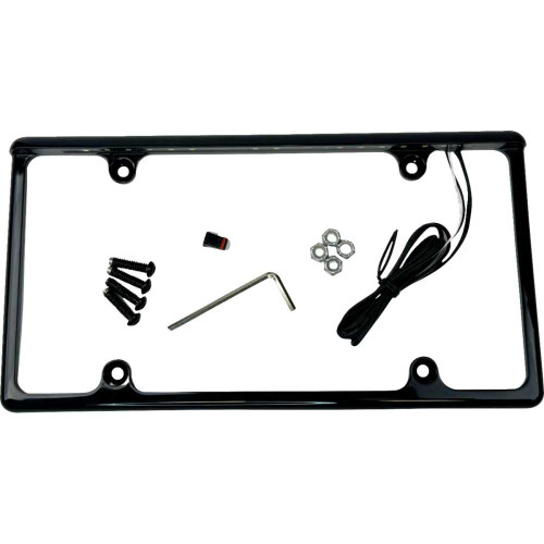 CUSTOM DYNAMICS LPFAUTOB License Plate Frame - Led - Gloss Black Lpf-Auto-B