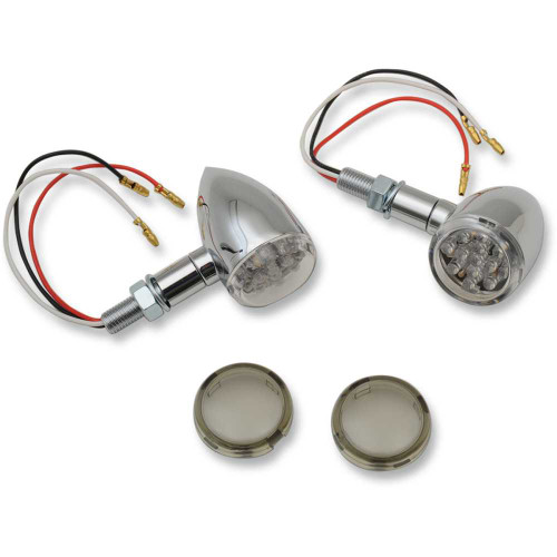 DRAG SPECIALTIES 2040-1958 Drag Specialties Led Marker Lights - Chrome/Red - Smoke Lens