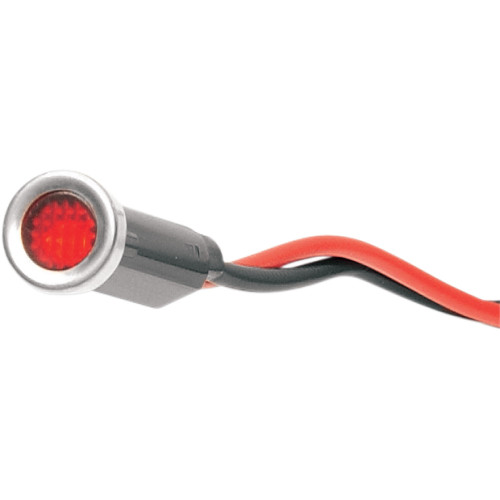 Drag Specialties Snap-In Indicator Light - Red - Stainless Steel Bezel