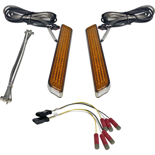 Custom Dynamics Led Fork Light - Amber - Chrome Cd-Fork-Unv-Ac Custom Dynamics Led Fork Light - Amber - Chrome Cd-Fork-Unv-Ac