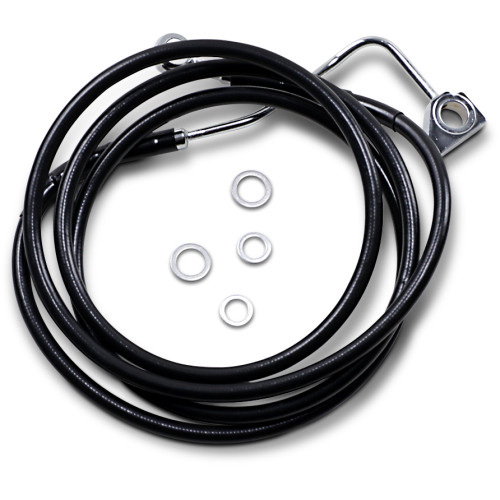 Drag Specialties Brake Line - Front (Upper) - Black - +12" With Abs
