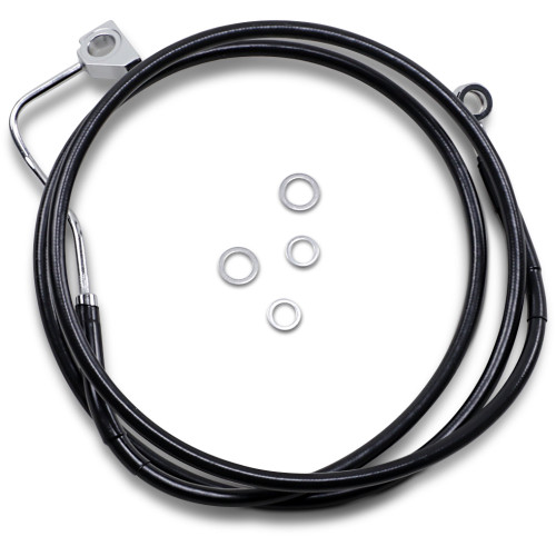 Drag Specialties Brake Line - Front (Upper) - Black - +2" With Abs