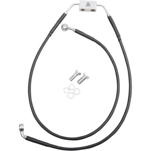 DRAG SPECIALTIES 1741-3804 Drag Specialties Brake Line - Front - Black - +6" - Fxdb '12-'17