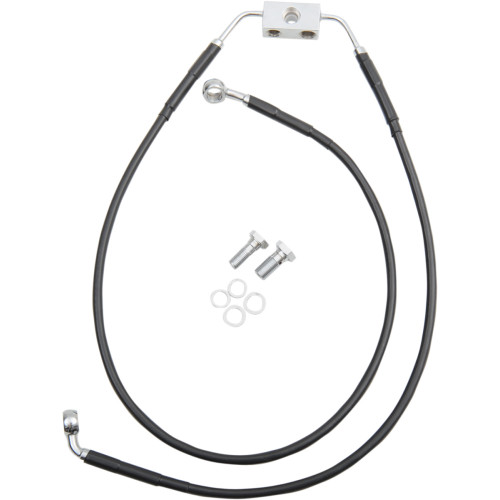 Drag Specialties Brake Line - Front - Black - +8" - Fxdb '12-'17