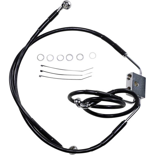 DRAG SPECIALTIES 1741-3828 Drag Specialties Brake Line - Front - Black - +6" - Fxdf '12-'17