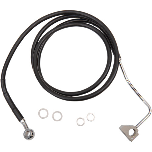Drag Specialties Brake Line - Front (Upper) - Black - +4" With Abs