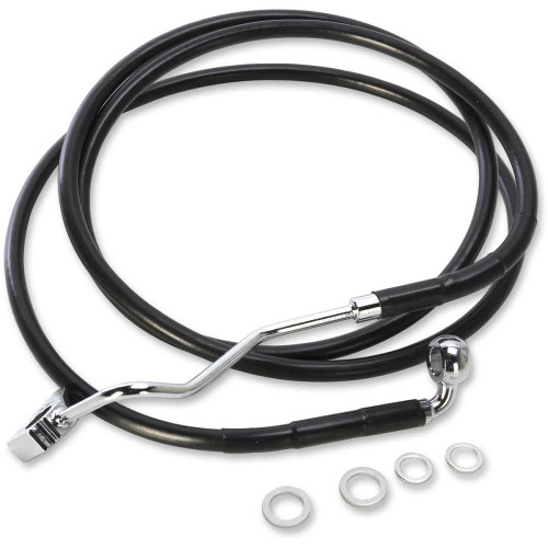 DRAG SPECIALTIES 1741-4506 Drag Specialties Brake Line - Front (Upper) - Black - +4"