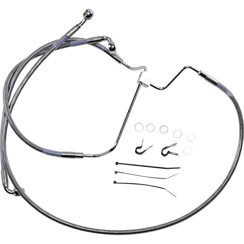 DRAG SPECIALTIES 1741-3983 Drag Specialties Brake Line - +10" - Stainless Steel